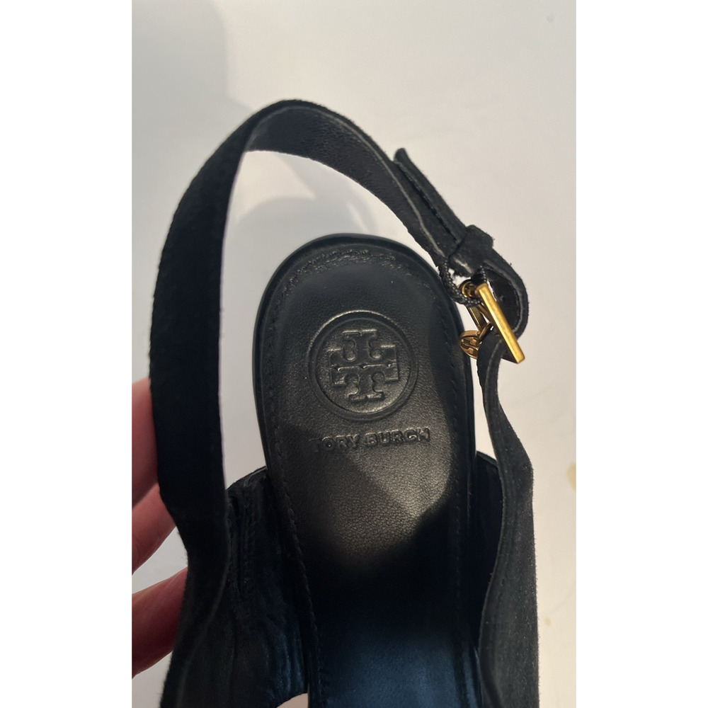 TORY BURCH ASHTON BLACK SUEDE/PATENT LEATHER PUMPS, SZ 9M, EXCELLENT CONDITION - Picture 9 of 14